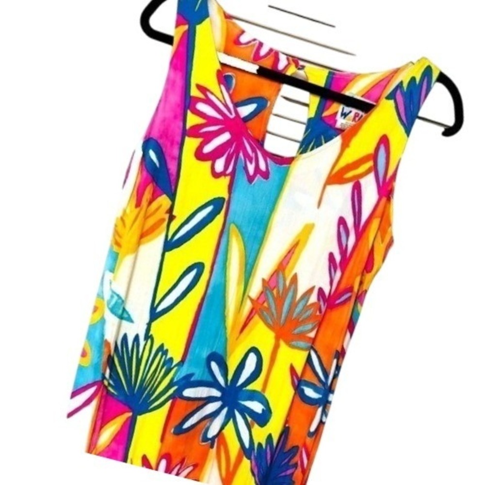 Y2K Jams World JOY Midi Dress Womens M Ruffle Keyhole Boho Beach Coastal Resort
